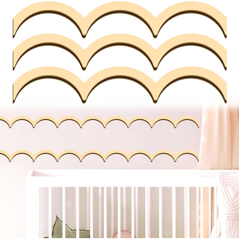 Baby Nursery Labels - 36Pcs Unfinished Wood Trim Molding Peel