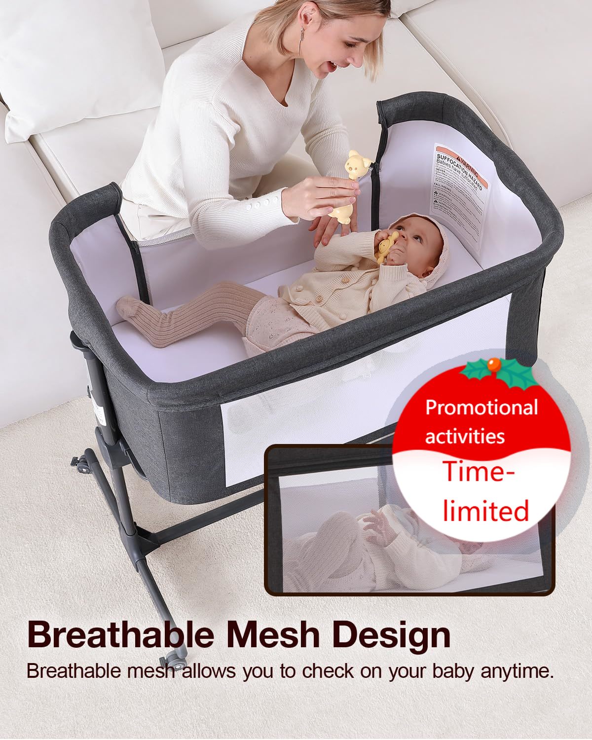 Bassinet Bedside Sleeper - Baby Bassinet, 3 in 1 Bassinets