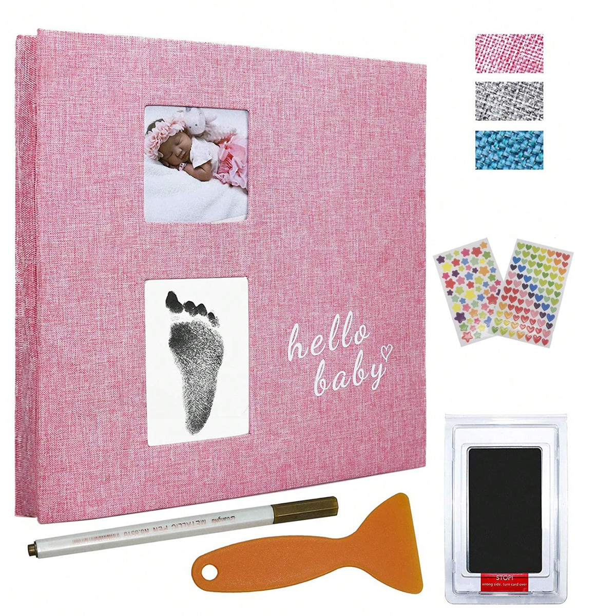 Baby Nursery Books - Baby photo album self-adhesive memory book