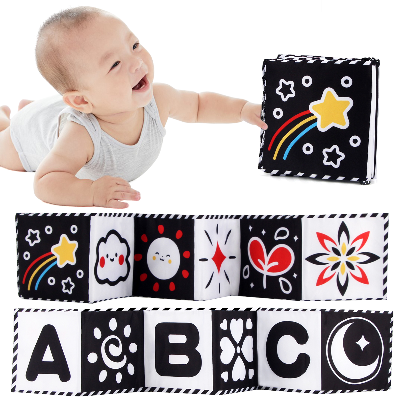 Baby Nursery Books - Baby Cloth Book High Contrast Baby
