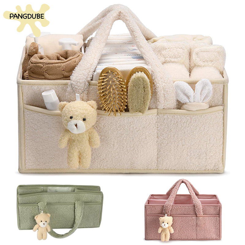 Baby Nursery Unisex - PANGDUBE Plush Diaper Stackers & Caddies