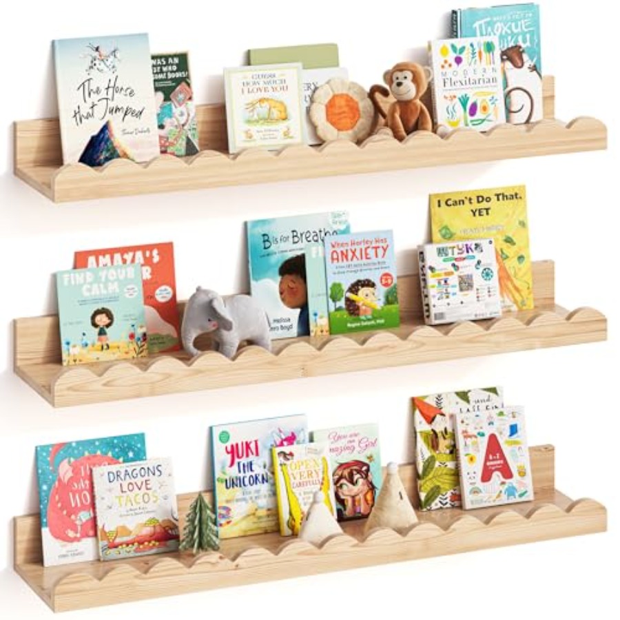 Baby Nursery Books - Nursery Book Shelves, Set of 3,