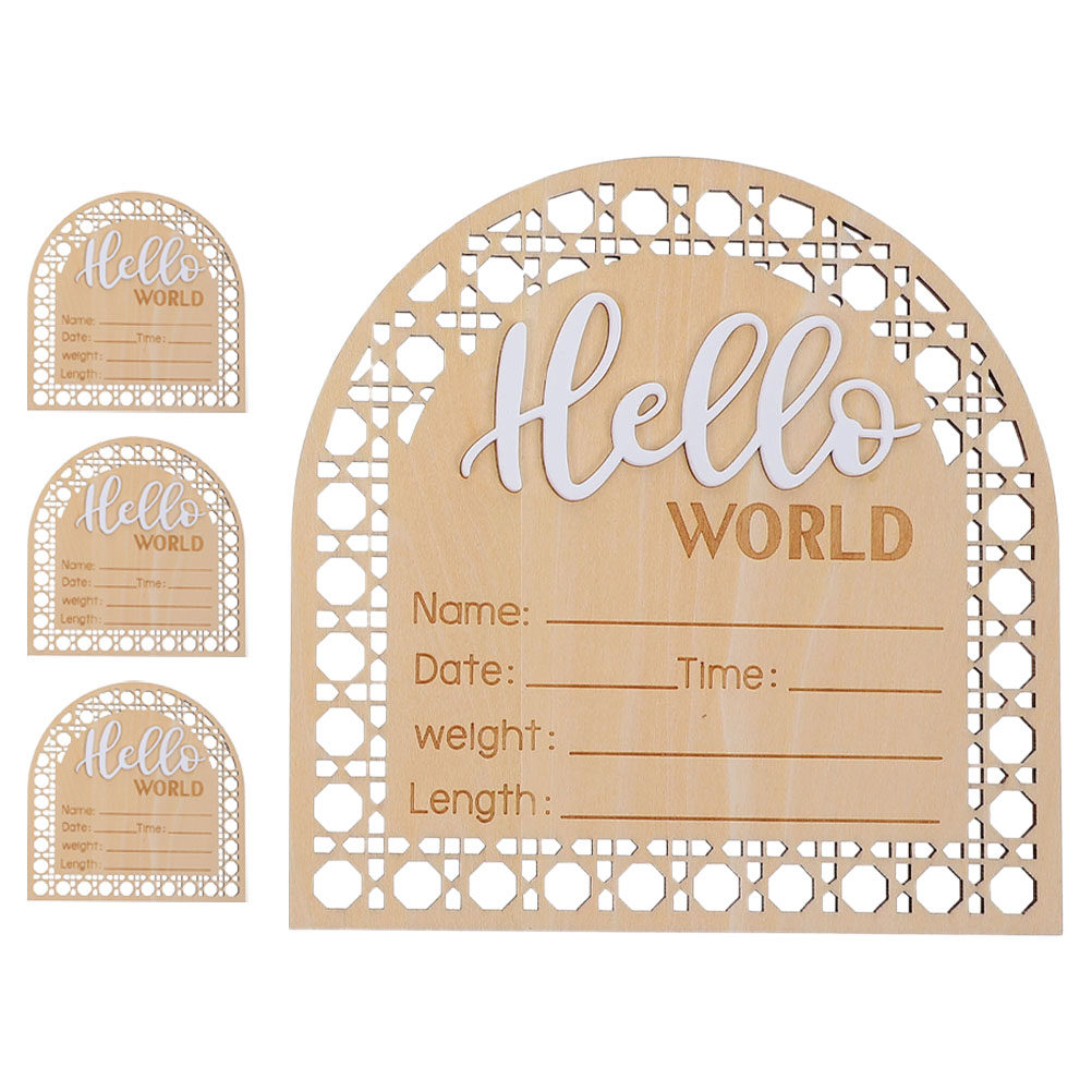 Baby Nursery Unisex - 4Pcs Rustic Baby Wood Announcement Signs