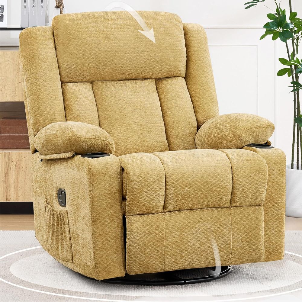 Rocking Chair Nursery - 360° Swivel Rocker Recliner Chair with