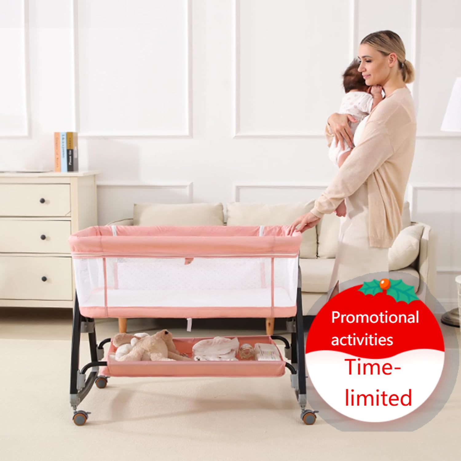 Bassinet Bedside Sleeper - Bedside Bassinet for Baby, 3 in