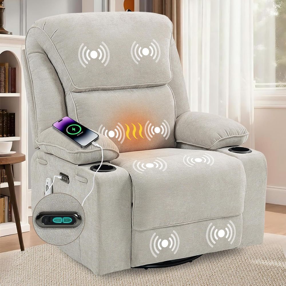 Rocking Chair Nursery - Power Recliner Chair with USB &
