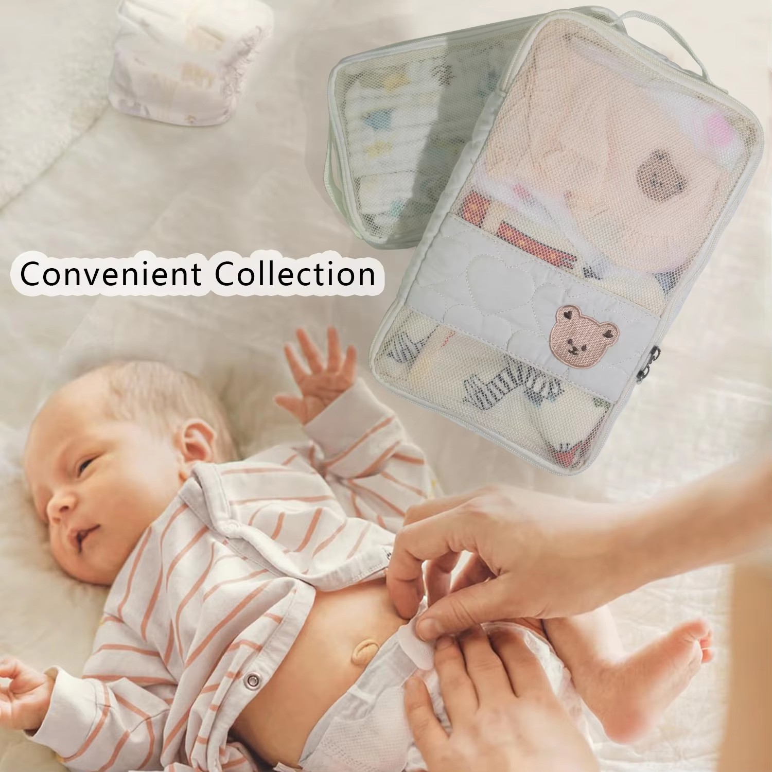 Baby Nursery Organization Ideas - Portable Baby Diaper Storage Bag Large
