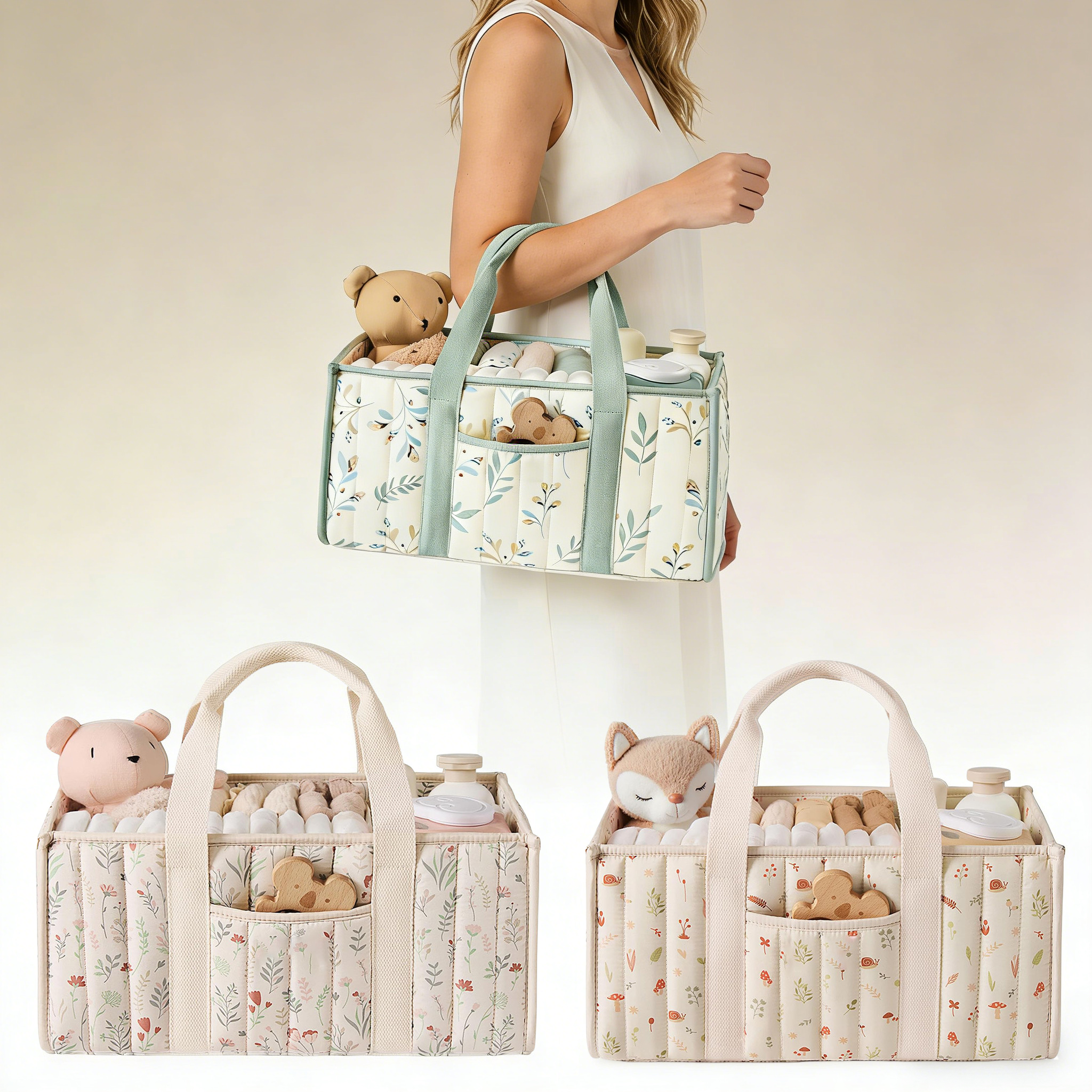 Baby Nursery Unisex - Diaper Caddy Organizer, Stylish Nursery Storage