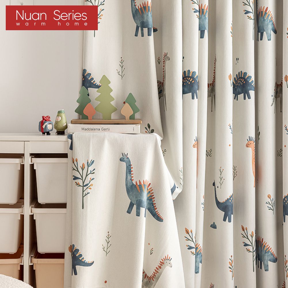 Baby Nursery Blackout Curtains - 1PC Cute Dinosaur Print Kids Blackout