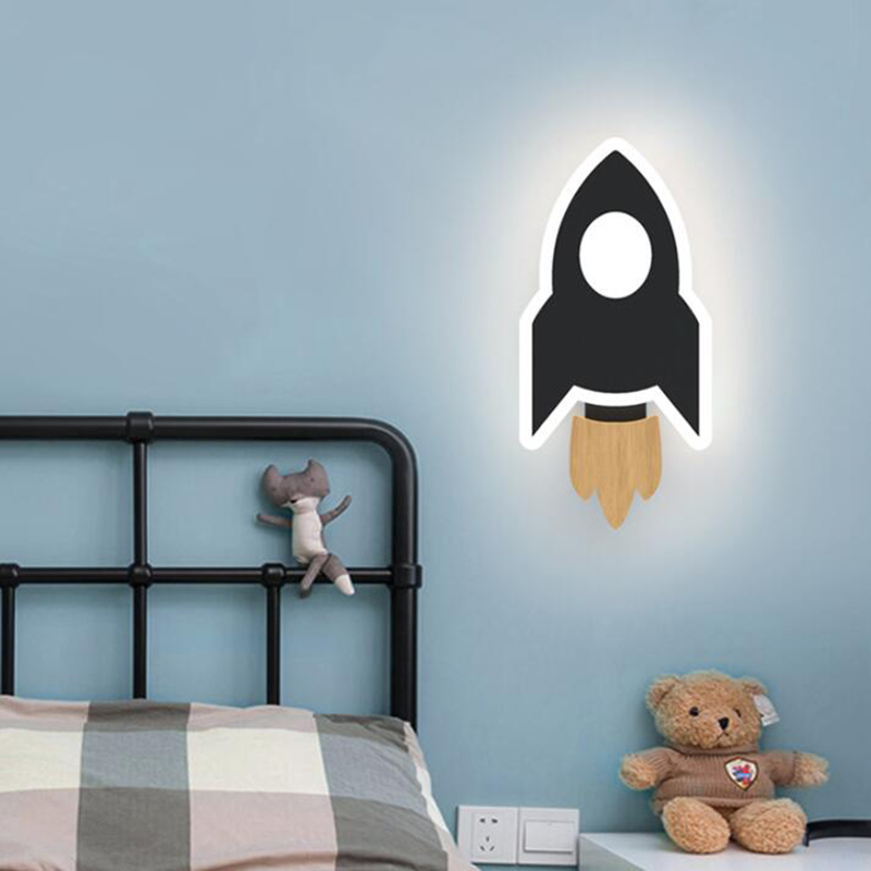 Baby Nursery Lamp - Cartoon LED Rocket Wall Lamp Modern