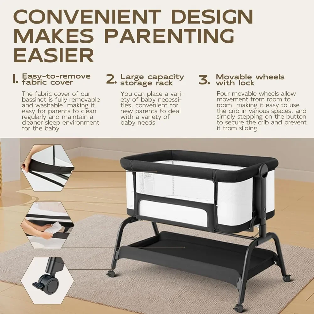 Hot salesBaby Bassinet, 3 in 1 - Bassinet Bedside Sleeper recension och pris