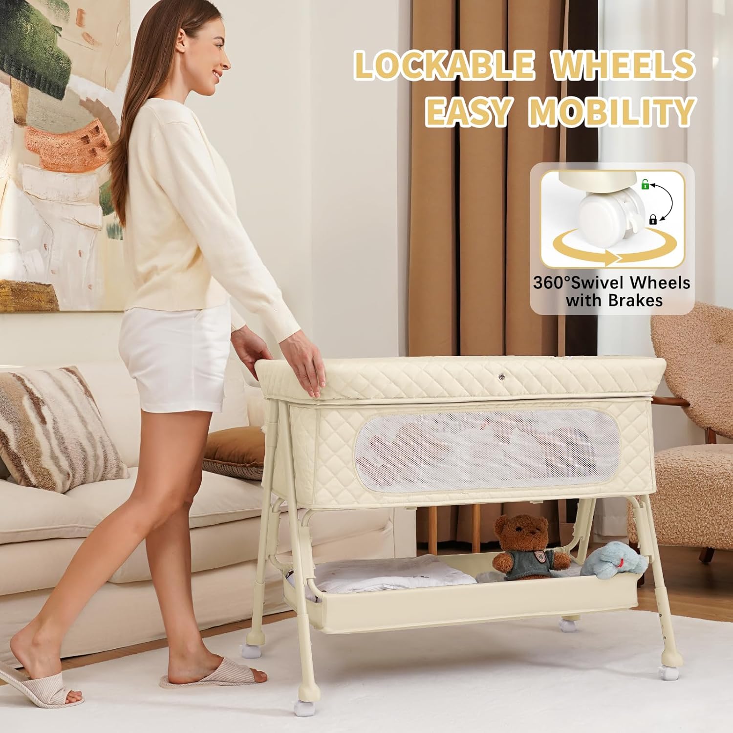 Baby Crib for Newborn, Baby Ba - Bassinet Bedside Sleeper recension och pris