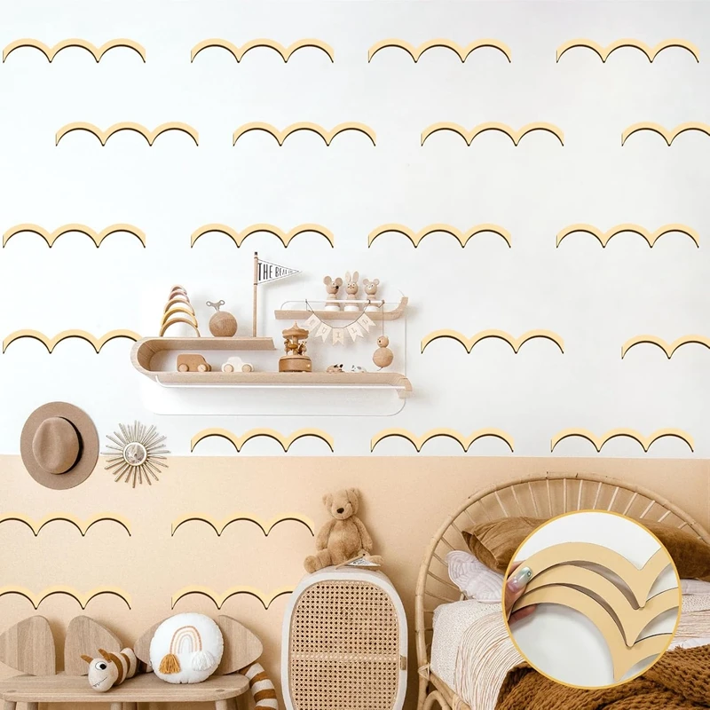 36Pcs Unfinished Wood Trim Mol - Baby Nursery Labels recension och pris