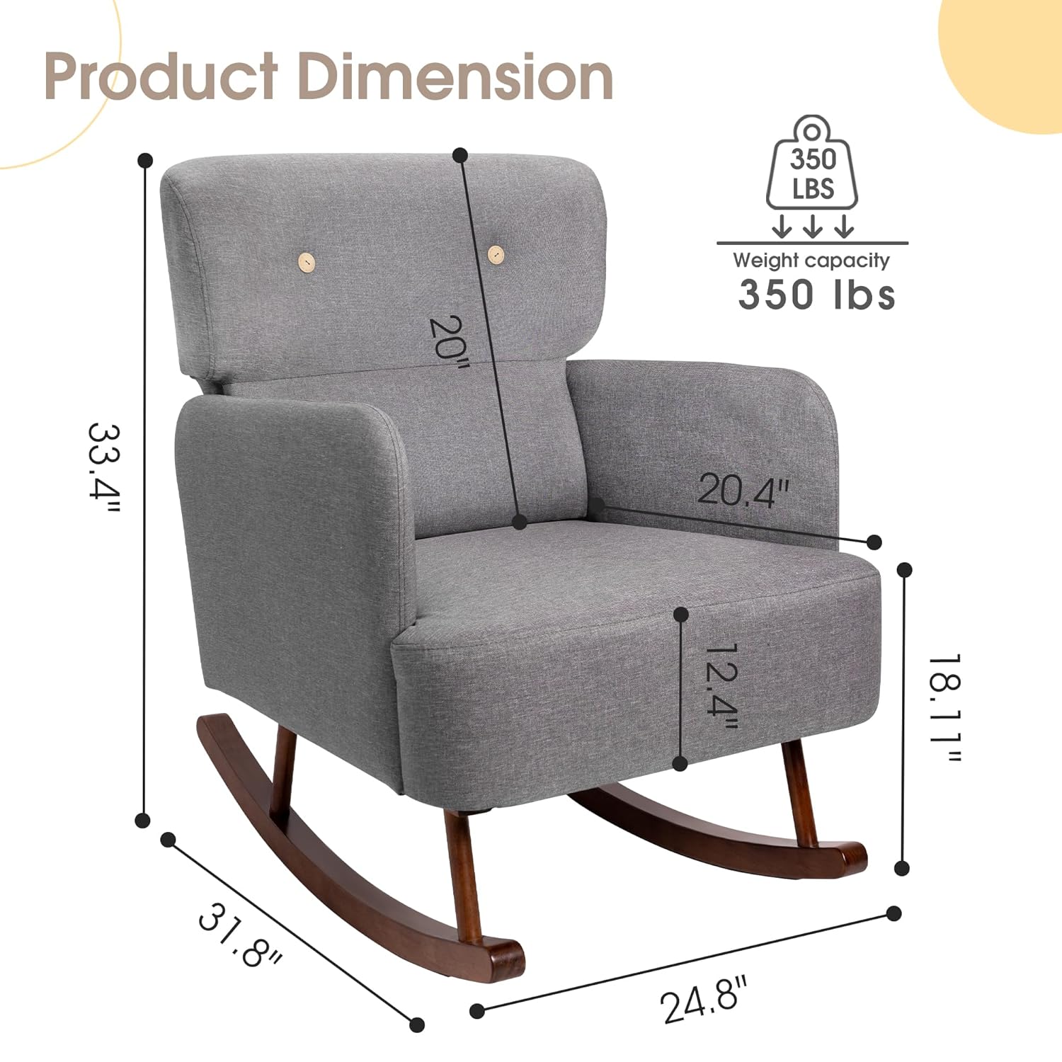 Fabric Upholstered Rocking Cha - Rocking Chair Nursery recension och pris