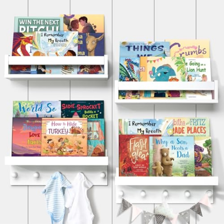 Set of Four Floating Book Shel - Baby Nursery Books recension och pris