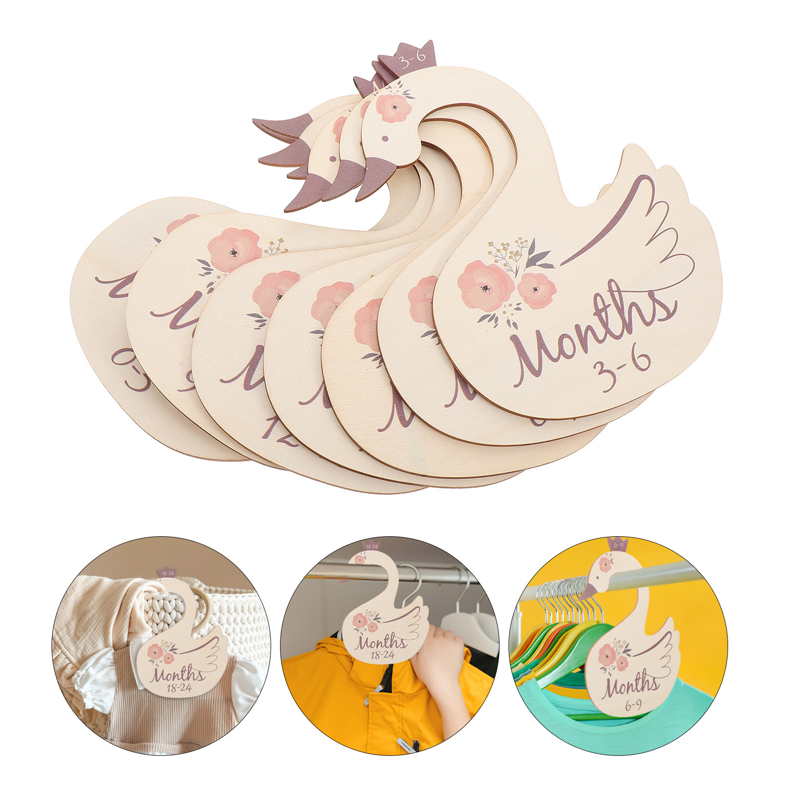 7Pcs Swan Wooden Closet Divide - Baby Nursery Wardrobe recension och pris