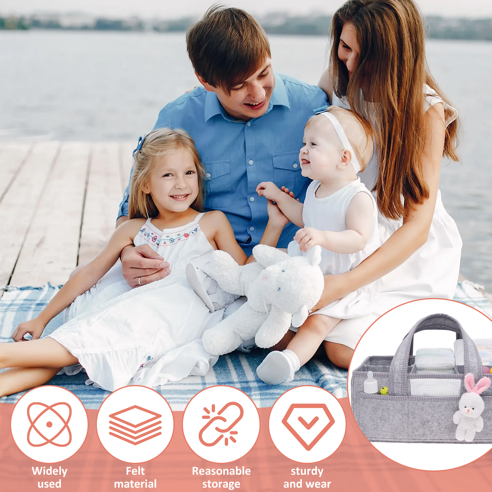 Baby Diaper Caddy Felt Baby Di - Baby Nursery Unisex recension och pris