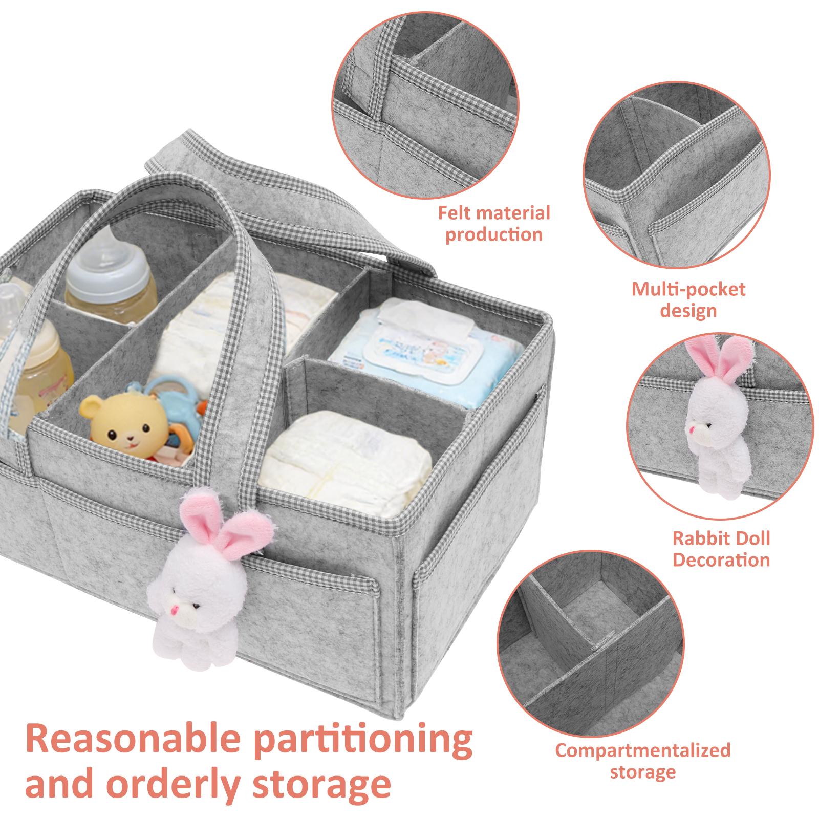 Baby Diaper Caddy Felt Baby Di - Baby Nursery Unisex recension och pris
