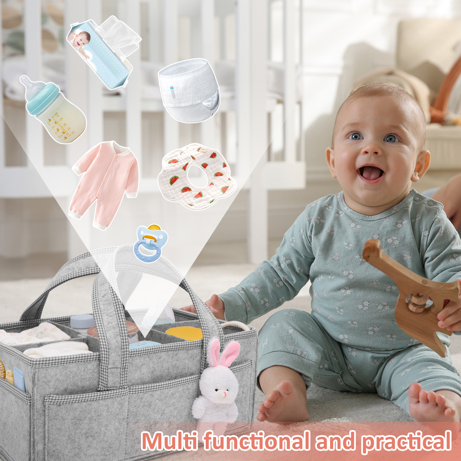 Baby Diaper Caddy Felt Baby Di - Baby Nursery Unisex recension och pris