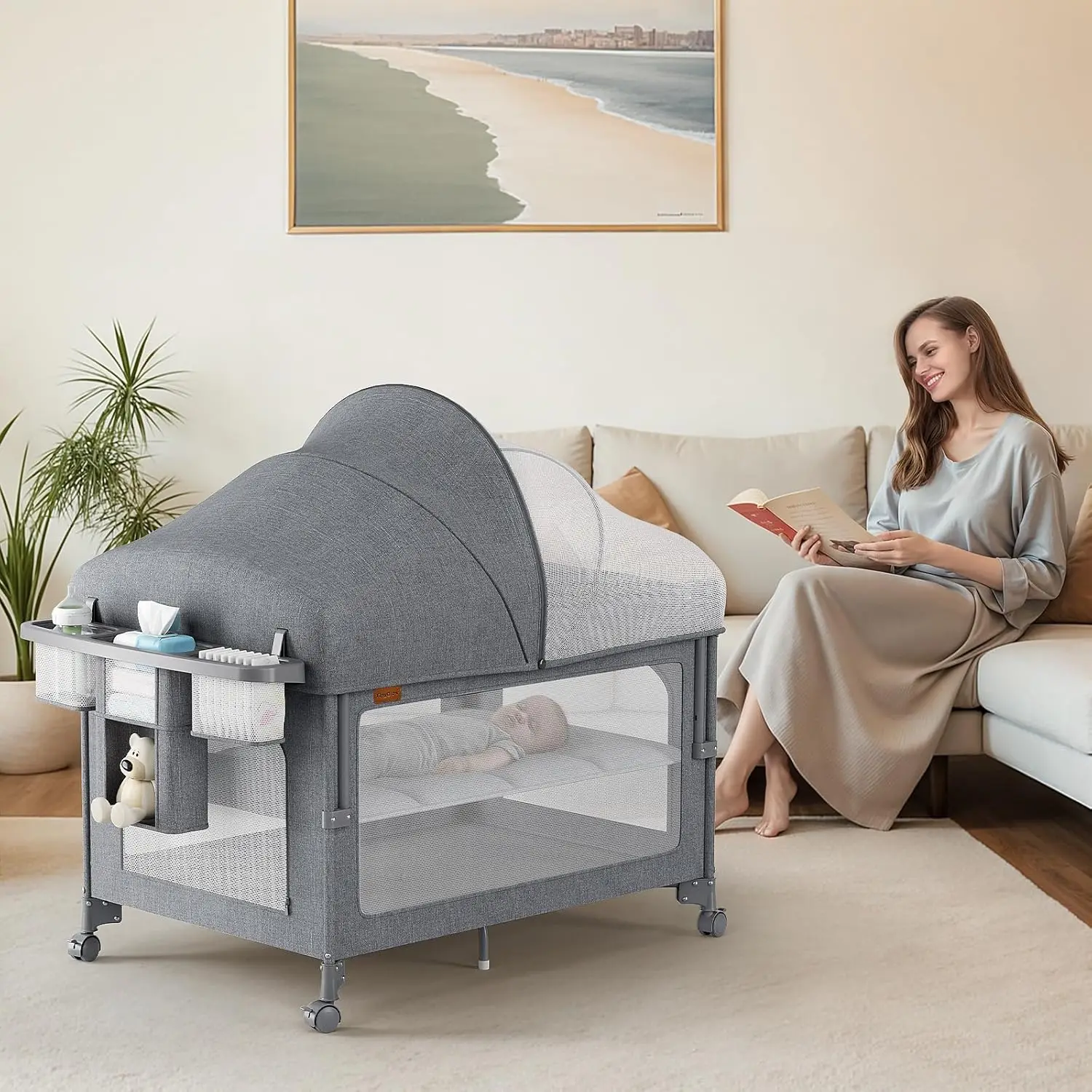 4 in 1 Baby Bassinet, Pack and - Bassinet Bedside Sleeper recension och pris