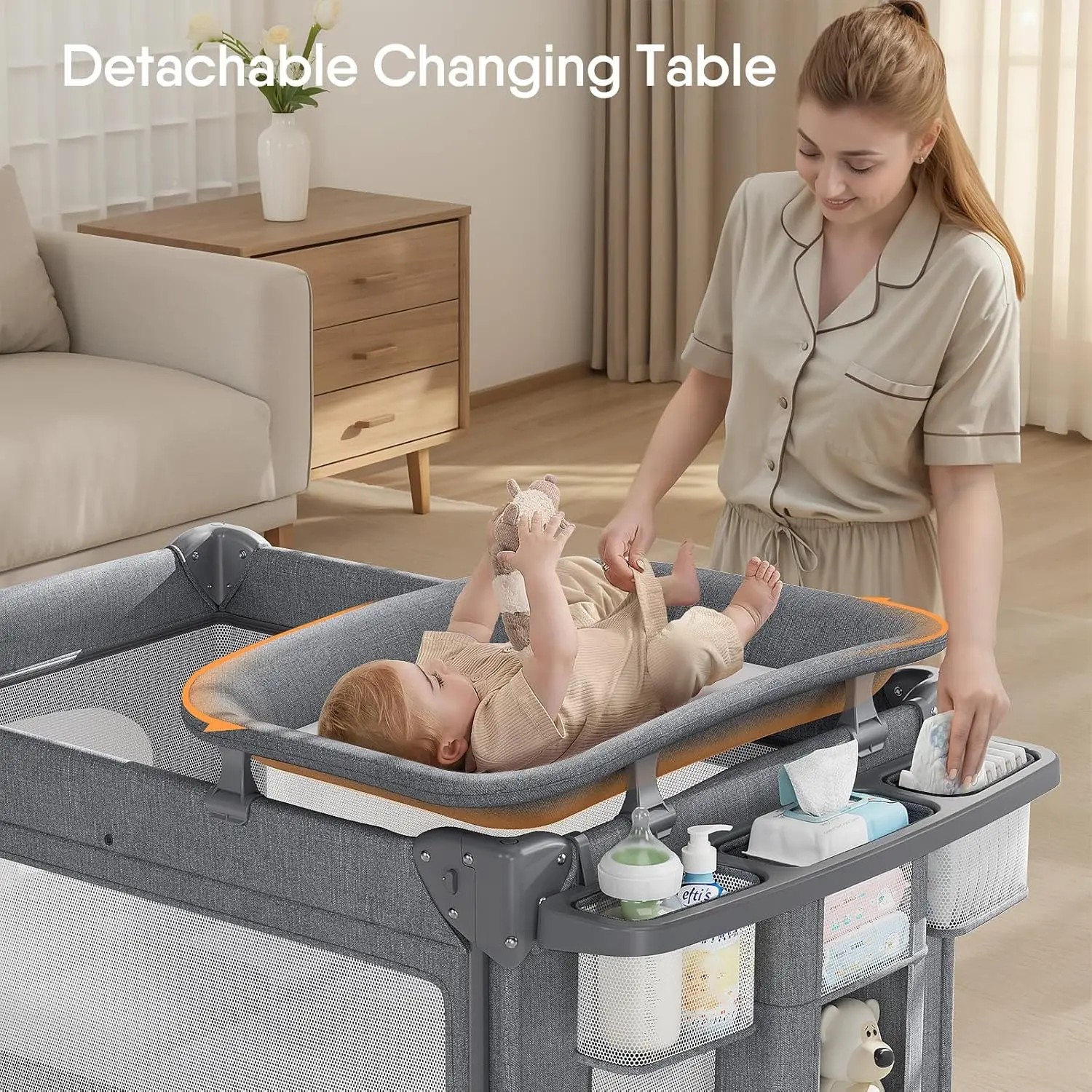 4 in 1 Baby Bassinet, Pack and - Bassinet Bedside Sleeper recension och pris