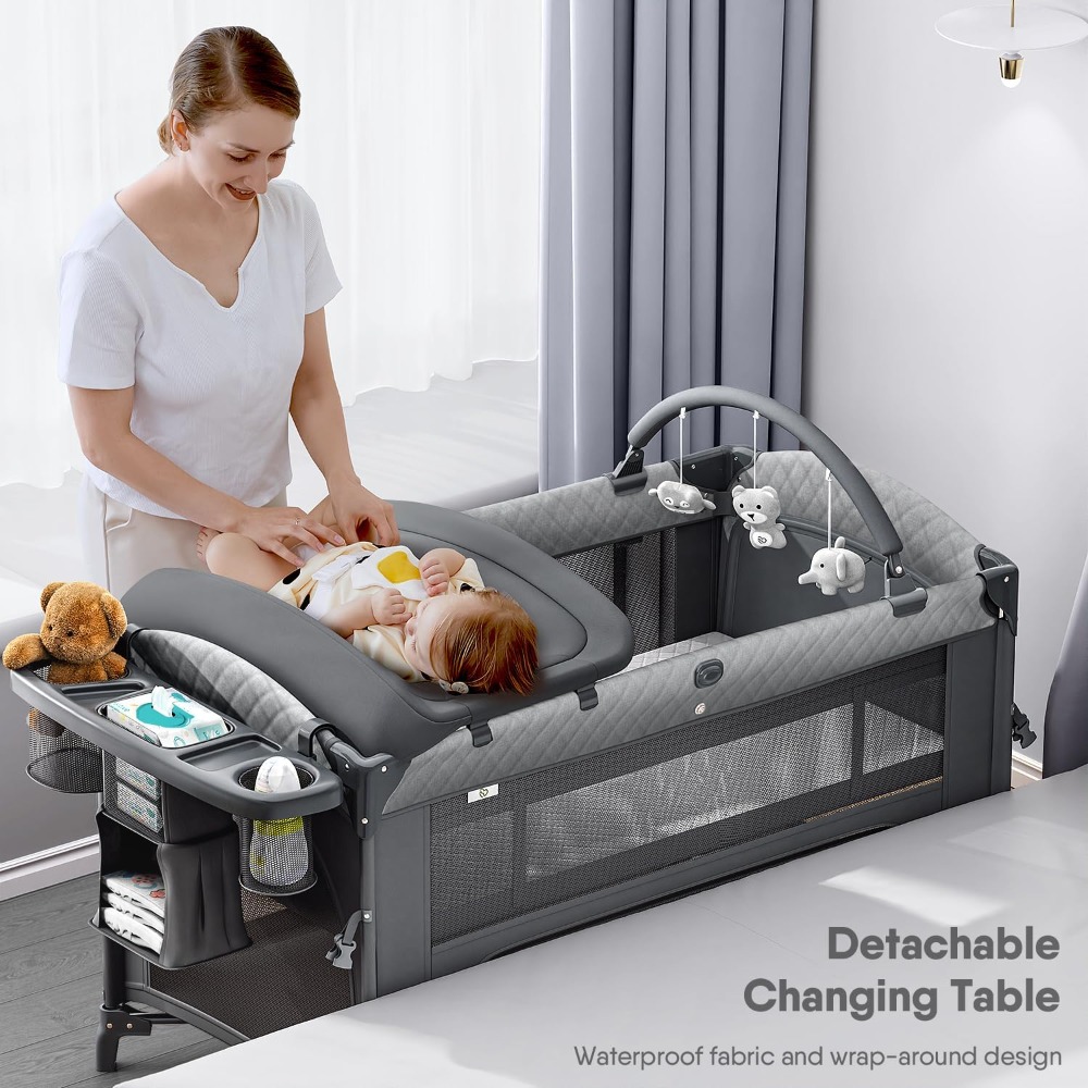 4 in 1 Baby Bassinet, Pack and - Bassinet Bedside Sleeper recension och pris