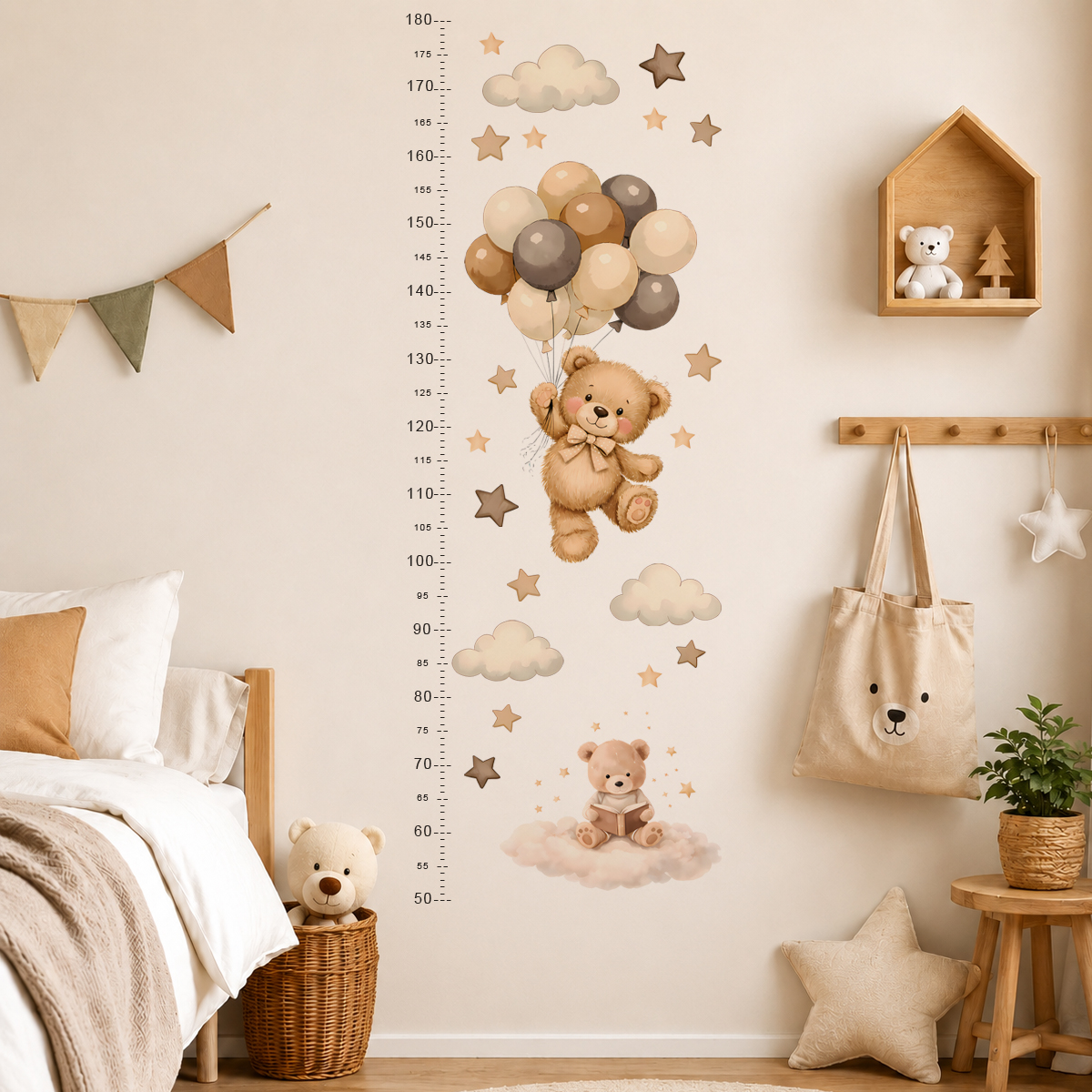 Bohemia Cute Bear Height Chart - Baby Nursery Labels recension och pris