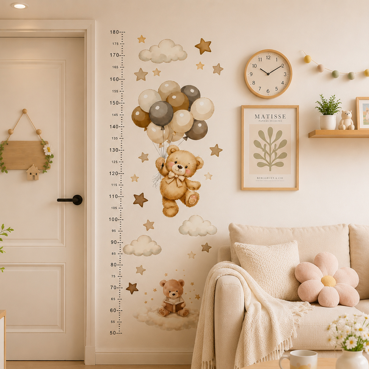 Bohemia Cute Bear Height Chart - Baby Nursery Labels recension och pris