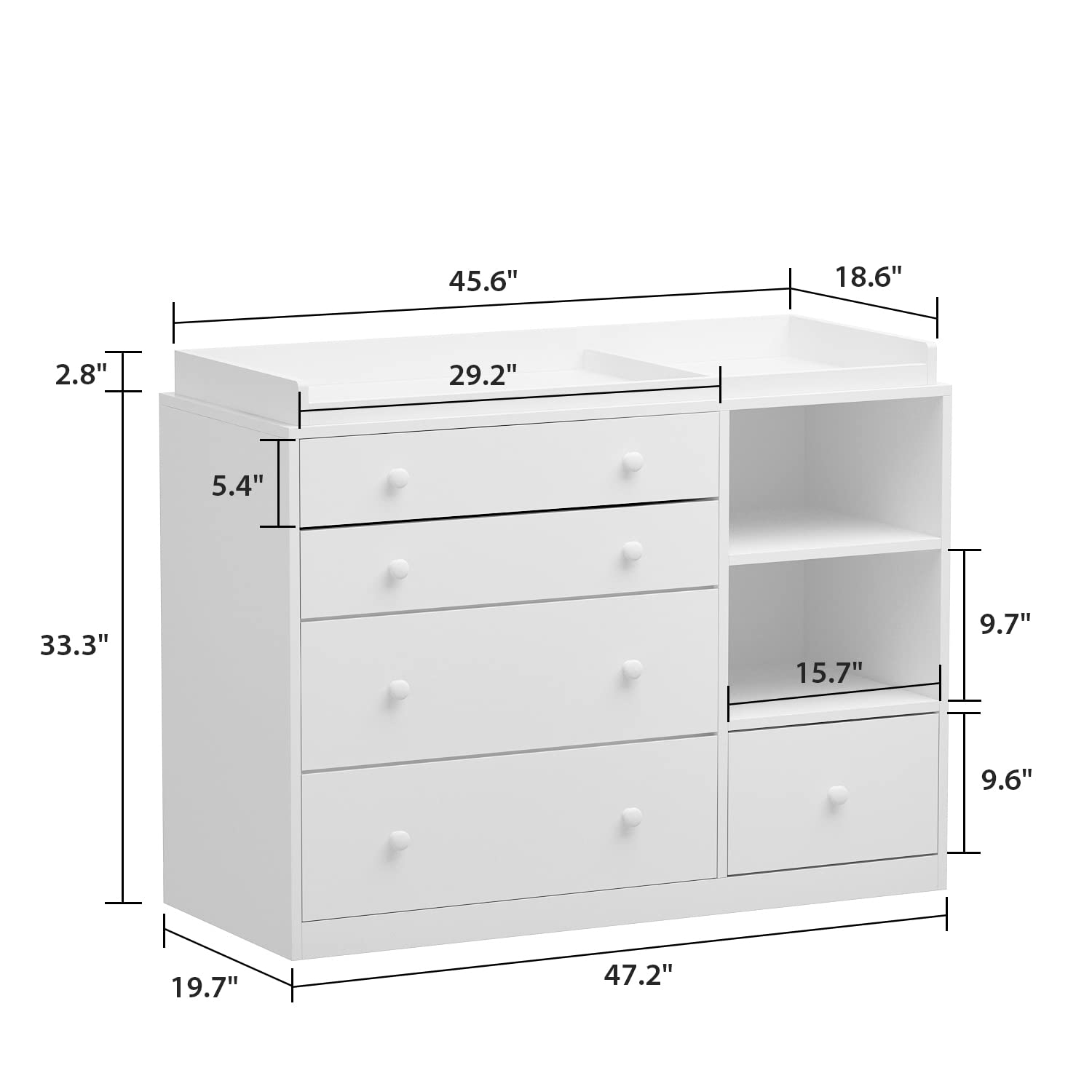 Baby Nursery Dresser, White Be - Baby Nursery Chest Of Drawers recension och pris