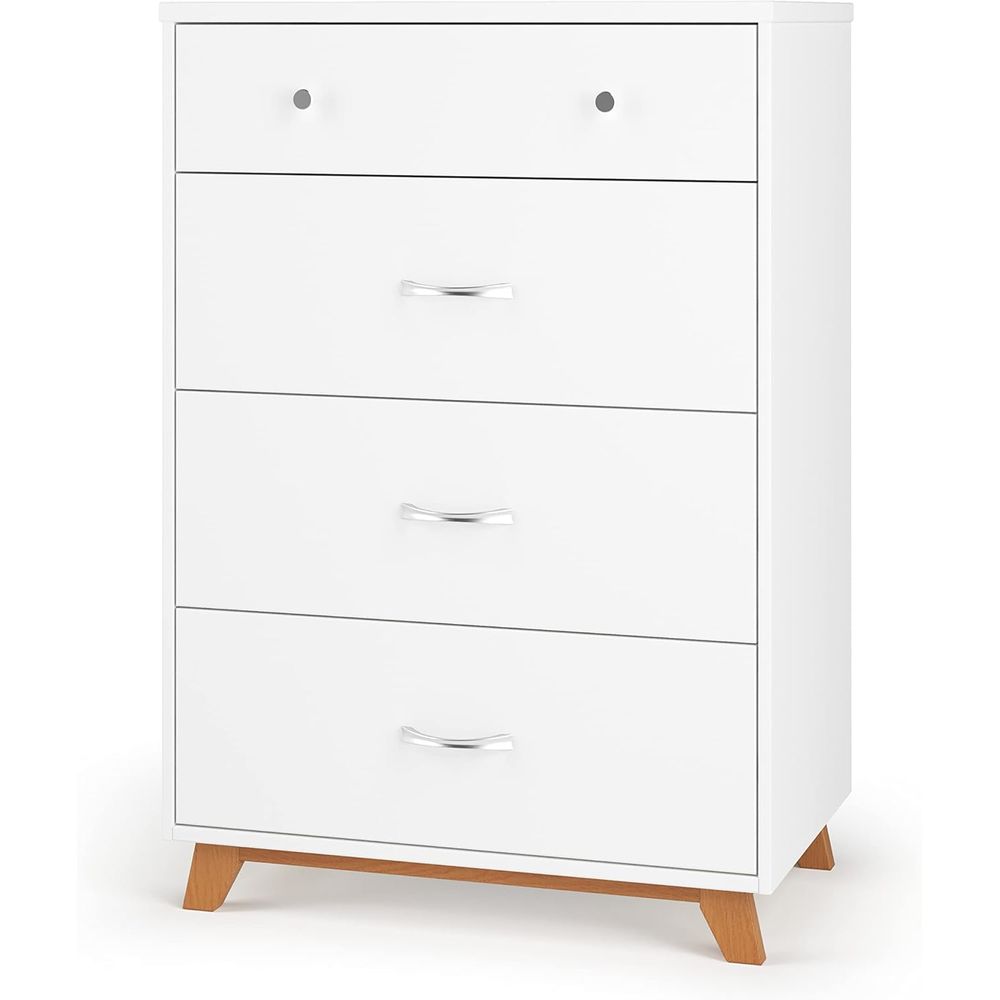 4-Drawer Chest in White/Natura - Baby Nursery Chest Of Drawers recension och pris