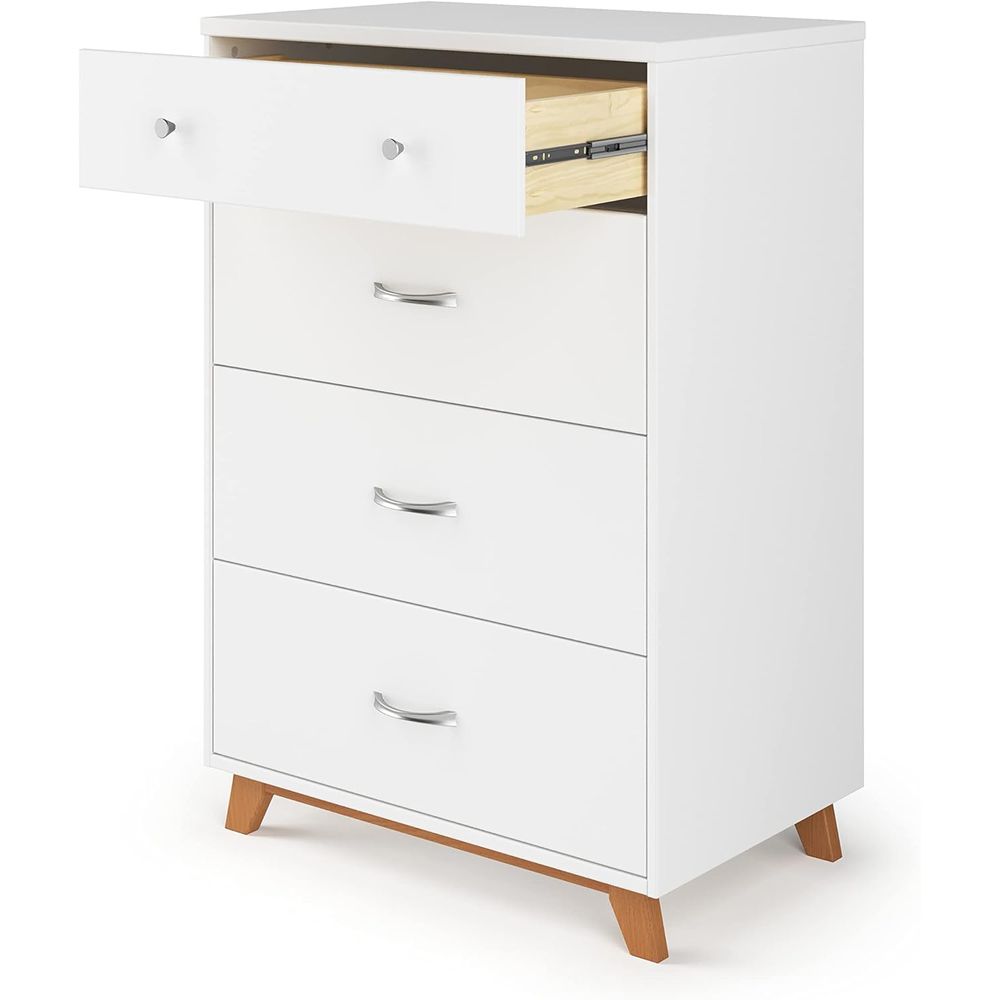 4-Drawer Chest in White/Natura - Baby Nursery Chest Of Drawers recension och pris
