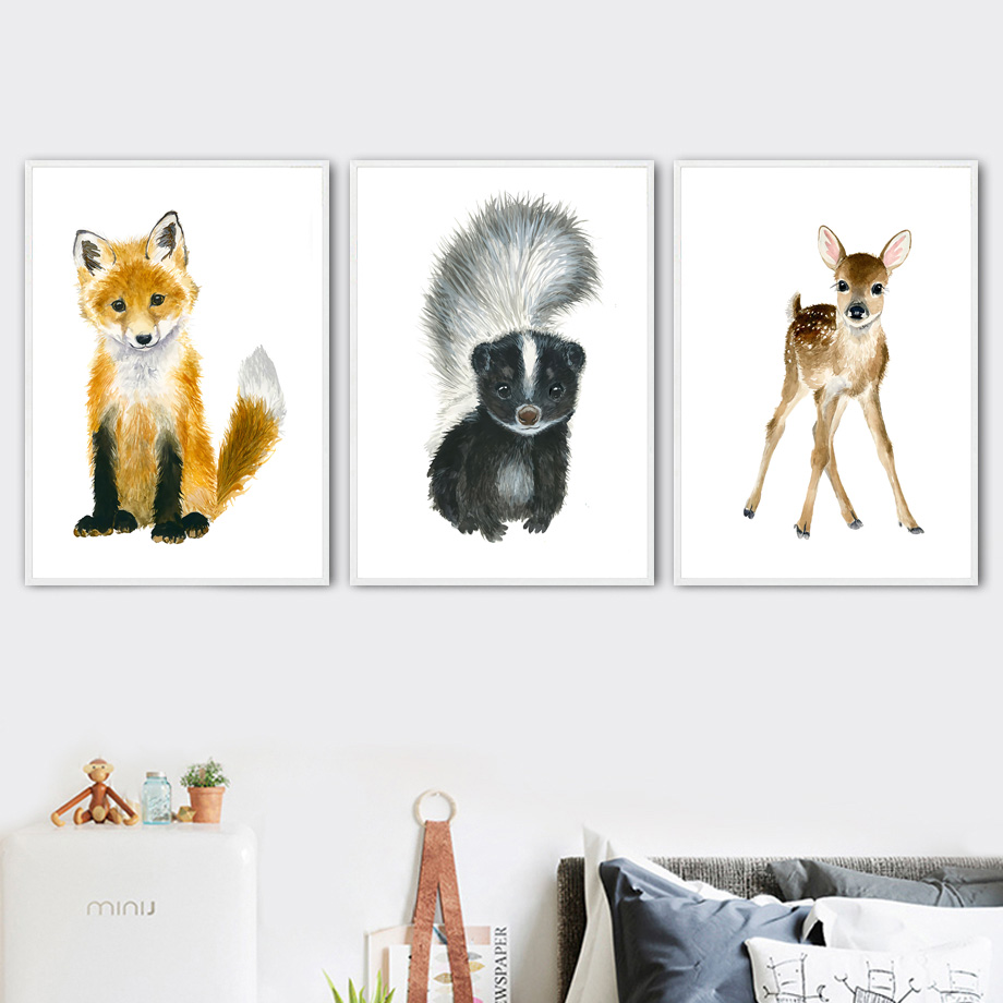 Elephant Fox Zebra Giraffe Leo - Baby Nursery Animal Pictures recension och pris