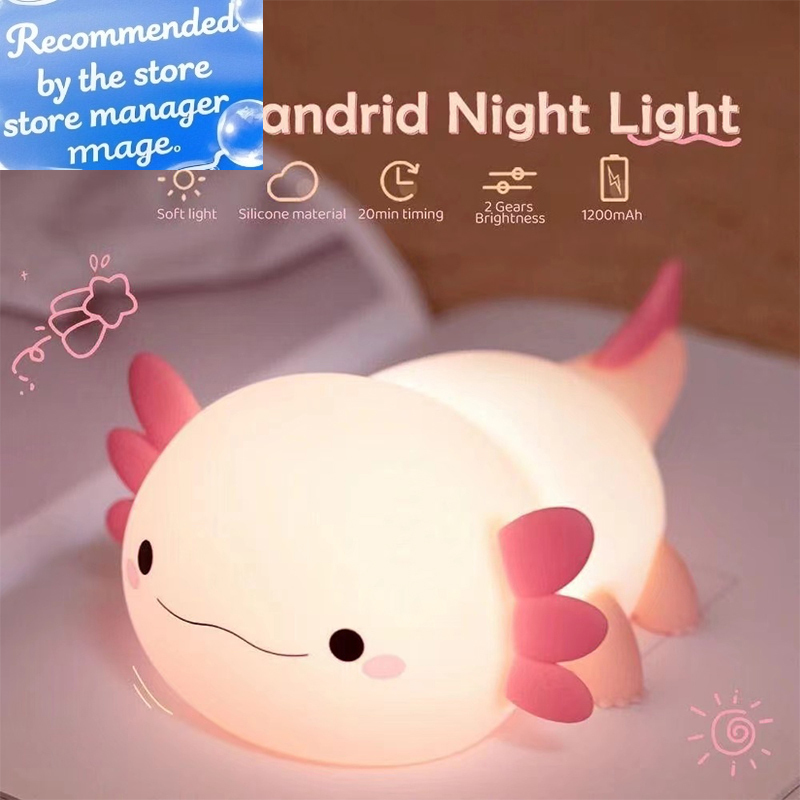 Cute Axolotl Night Light Silic - Baby Nursery Lamp recension och pris