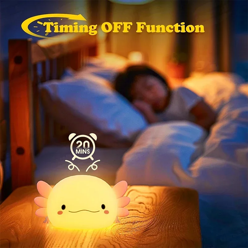 Cute Axolotl Night Light Silic - Baby Nursery Lamp recension och pris