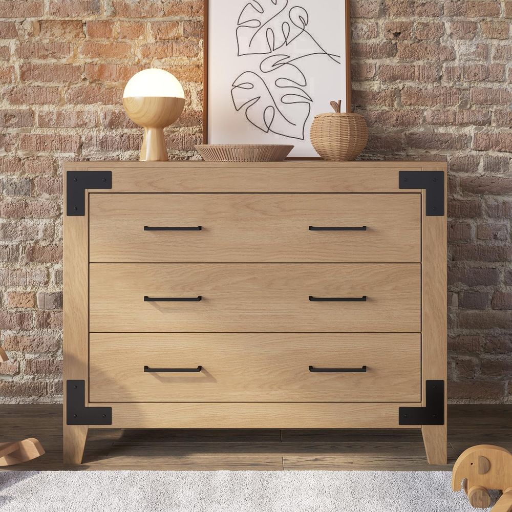 3-Drawer Wooden Nursery Dresse - Baby Nursery Handles recension och pris