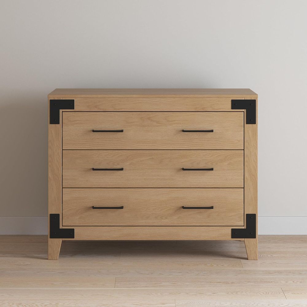 3-Drawer Wooden Nursery Dresse - Baby Nursery Handles recension och pris