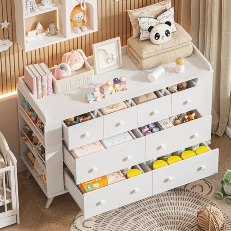 Dresser Cabinet with 8 Drawers - Baby Nursery Chest Of Drawers recension och pris