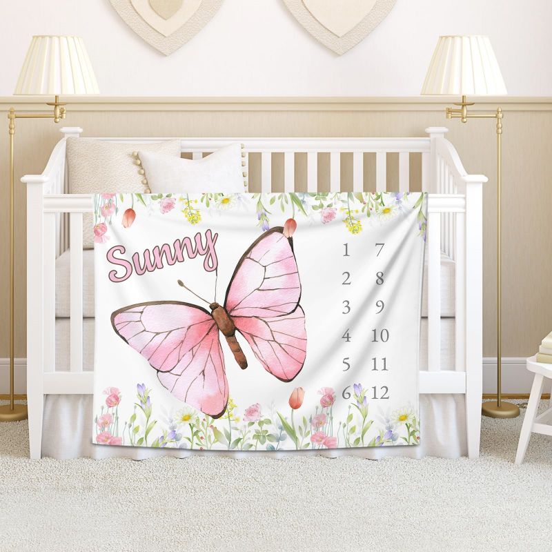 VIKAMA Watercolor Pink Butterf - Baby Nursery Unisex recension och pris