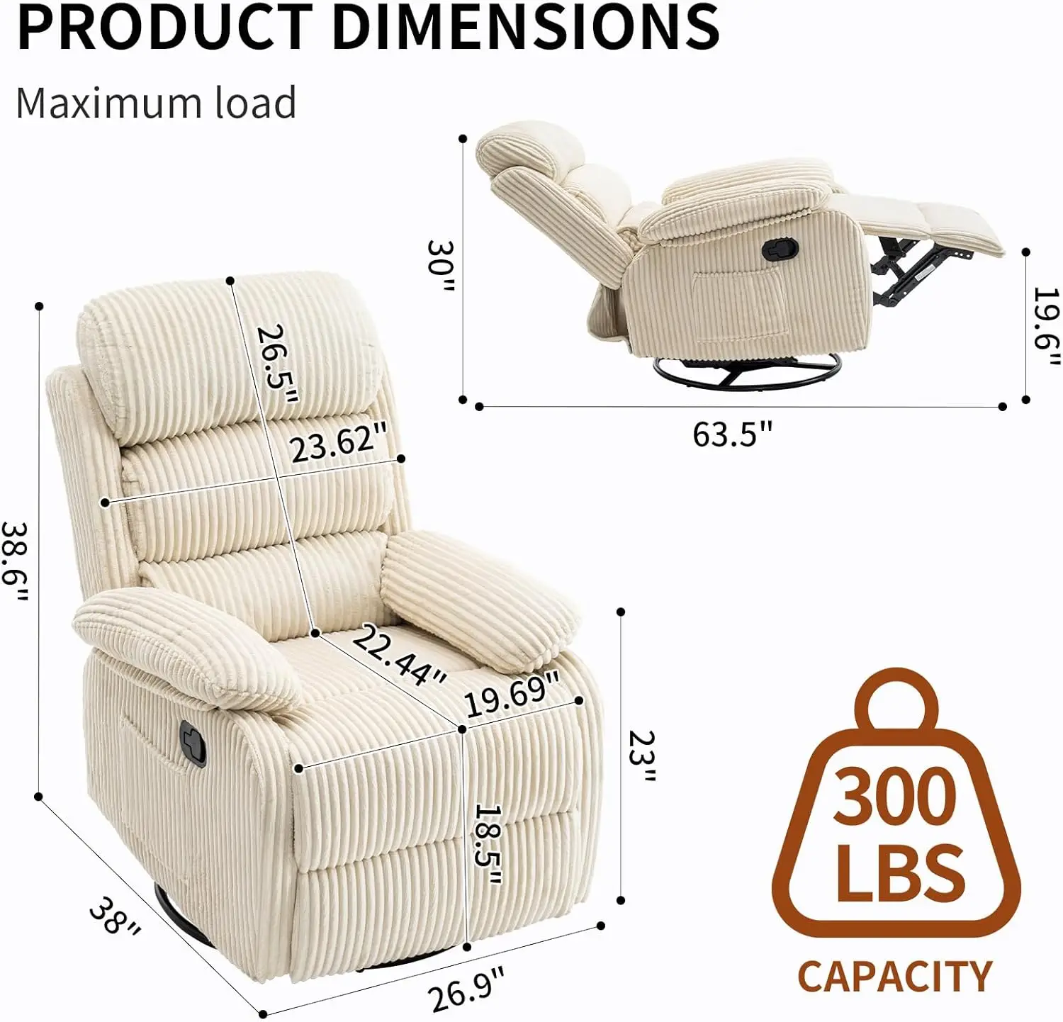 Adult 360° Rocking Recliner Ch - Rocking Chair Nursery recension och pris