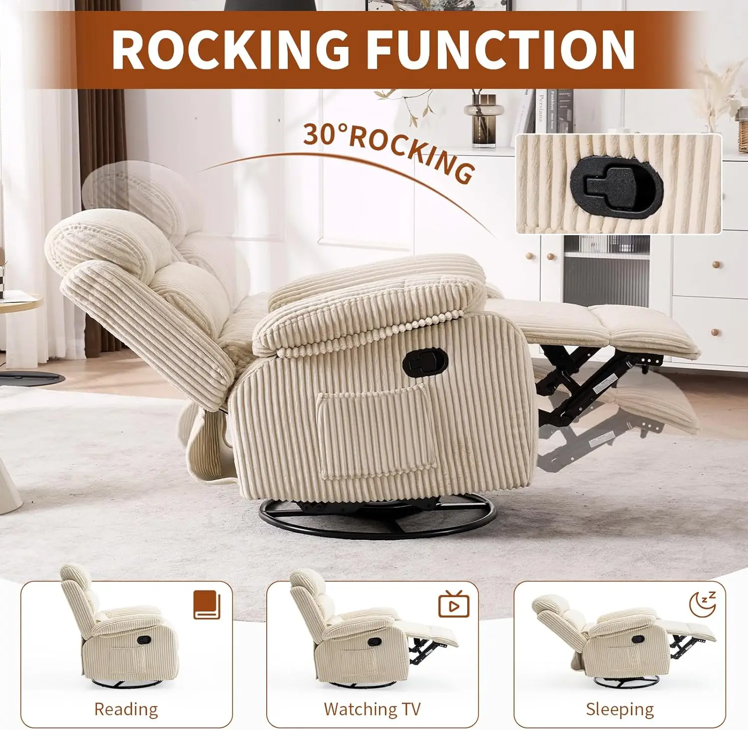 Adult 360° Rocking Recliner Ch - Rocking Chair Nursery recension och pris