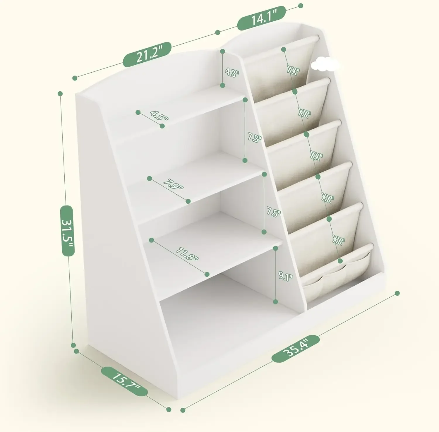 bookshelf Storage Organizer 4  - Baby Nursery Books recension och pris