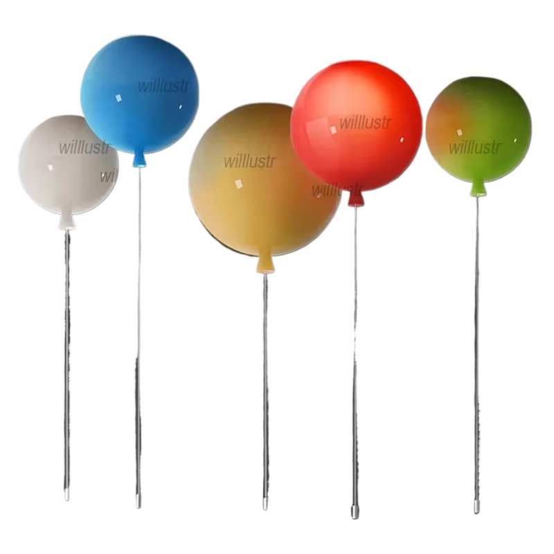 Colorful Glass Balloon Ceiling - Baby Nursery Ceiling Light recension och pris