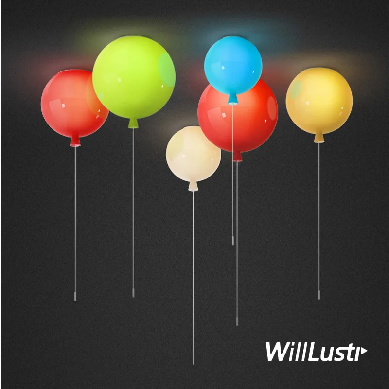 Colorful Glass Balloon Ceiling - Baby Nursery Ceiling Light recension och pris
