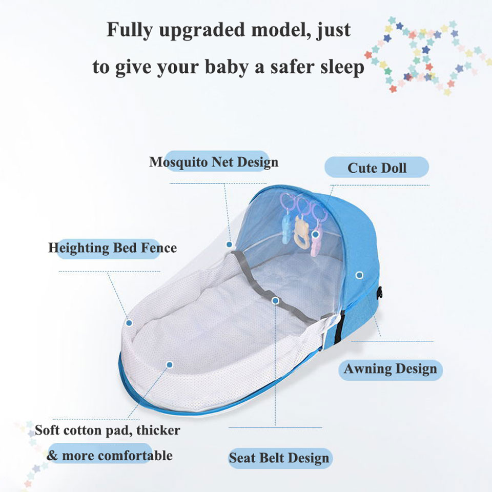 Portable Travel Baby Crib Fold - Rocking Chair Nursery recension och pris