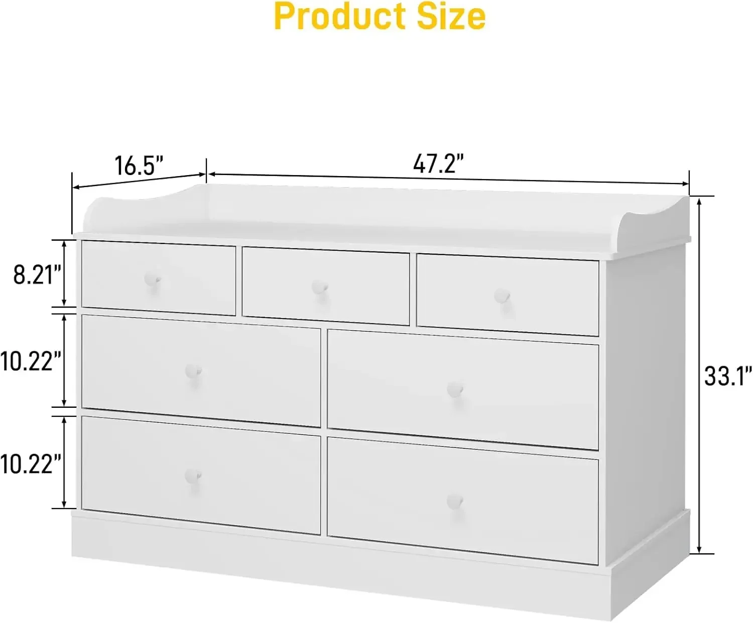 Kids Dresser Cabinet with 7 Dr - Baby Nursery Chest Of Drawers recension och pris