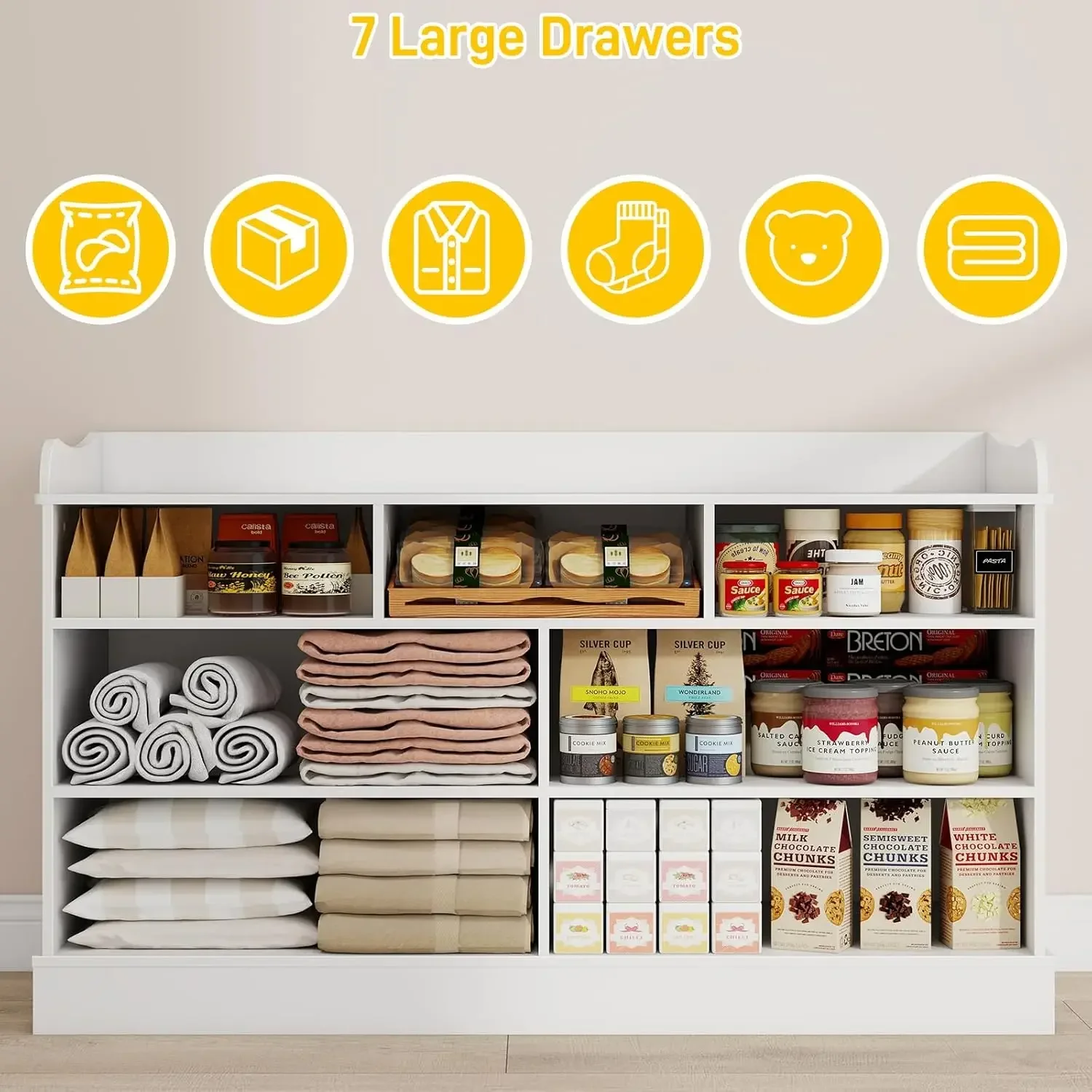 Kids Dresser Cabinet with 7 Dr - Baby Nursery Chest Of Drawers recension och pris