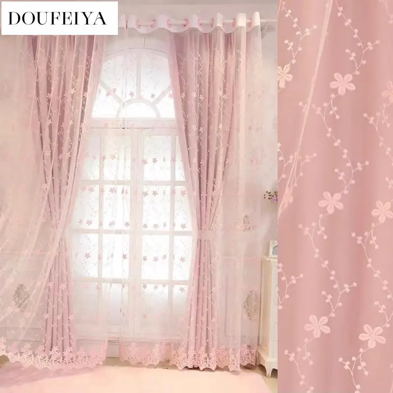 Korean Pink Blackout Princess  - Baby Nursery Blackout Curtains recension och pris