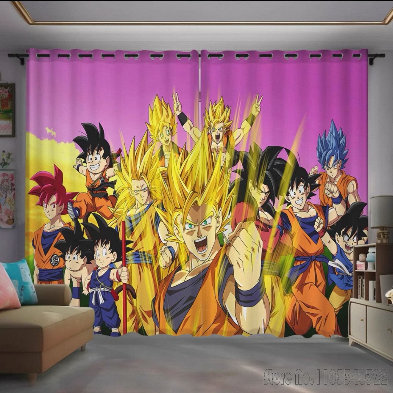 Hot Child Anime Dragon Ball Wu - Baby Nursery Blackout Curtains recension och pris