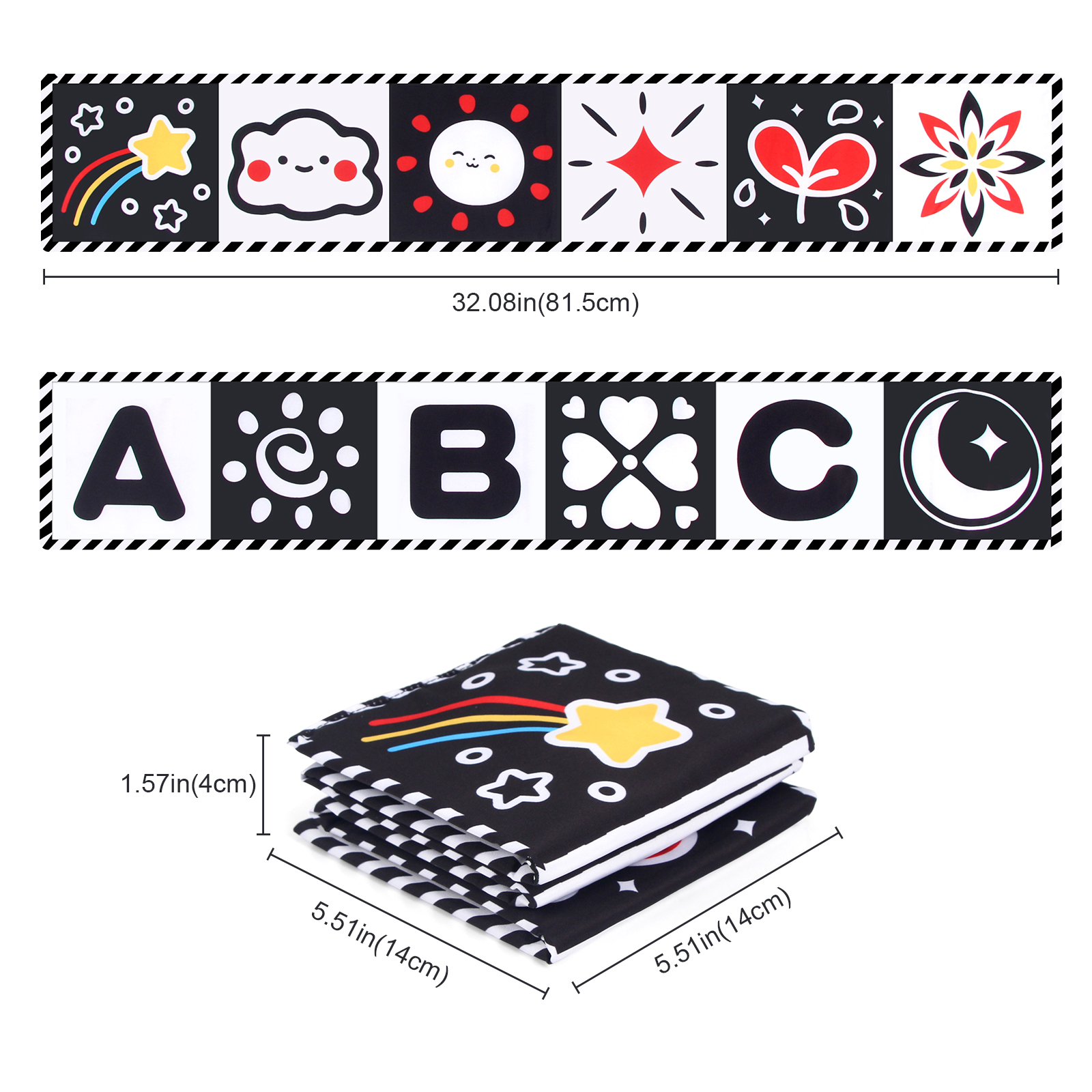 Baby Cloth Book High Contrast  - Baby Nursery Books recension och pris