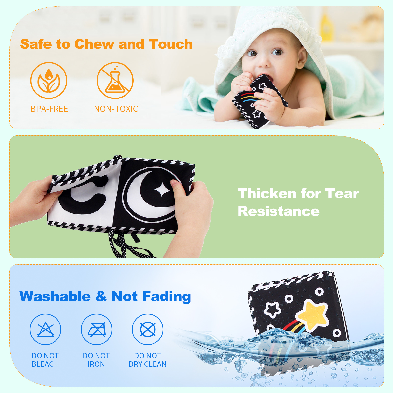 Baby Cloth Book High Contrast  - Baby Nursery Books recension och pris